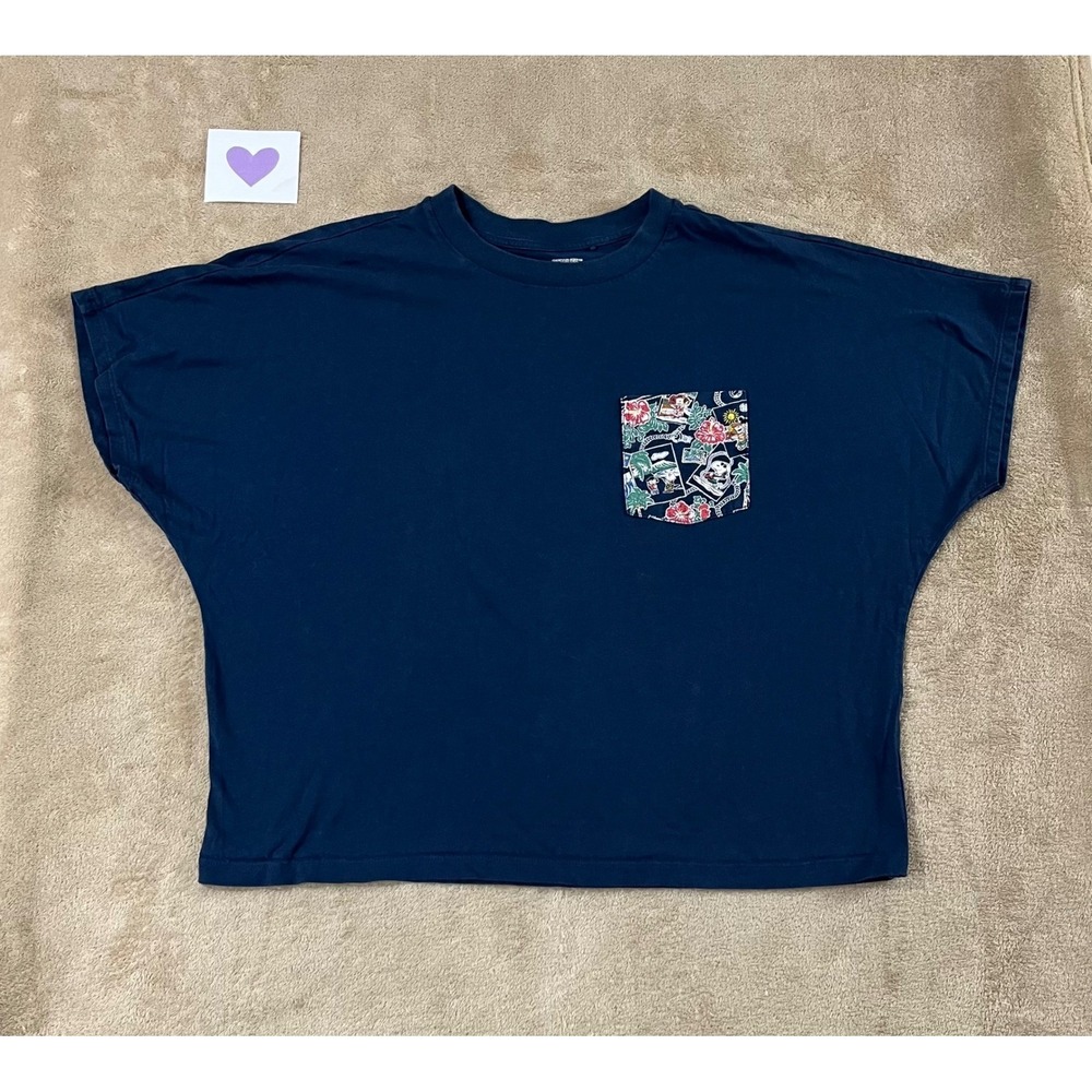 UNIQLO UT PEANUTS Reyn Spooner T-Shirt size M Joe Cool Graphic Tee Navy